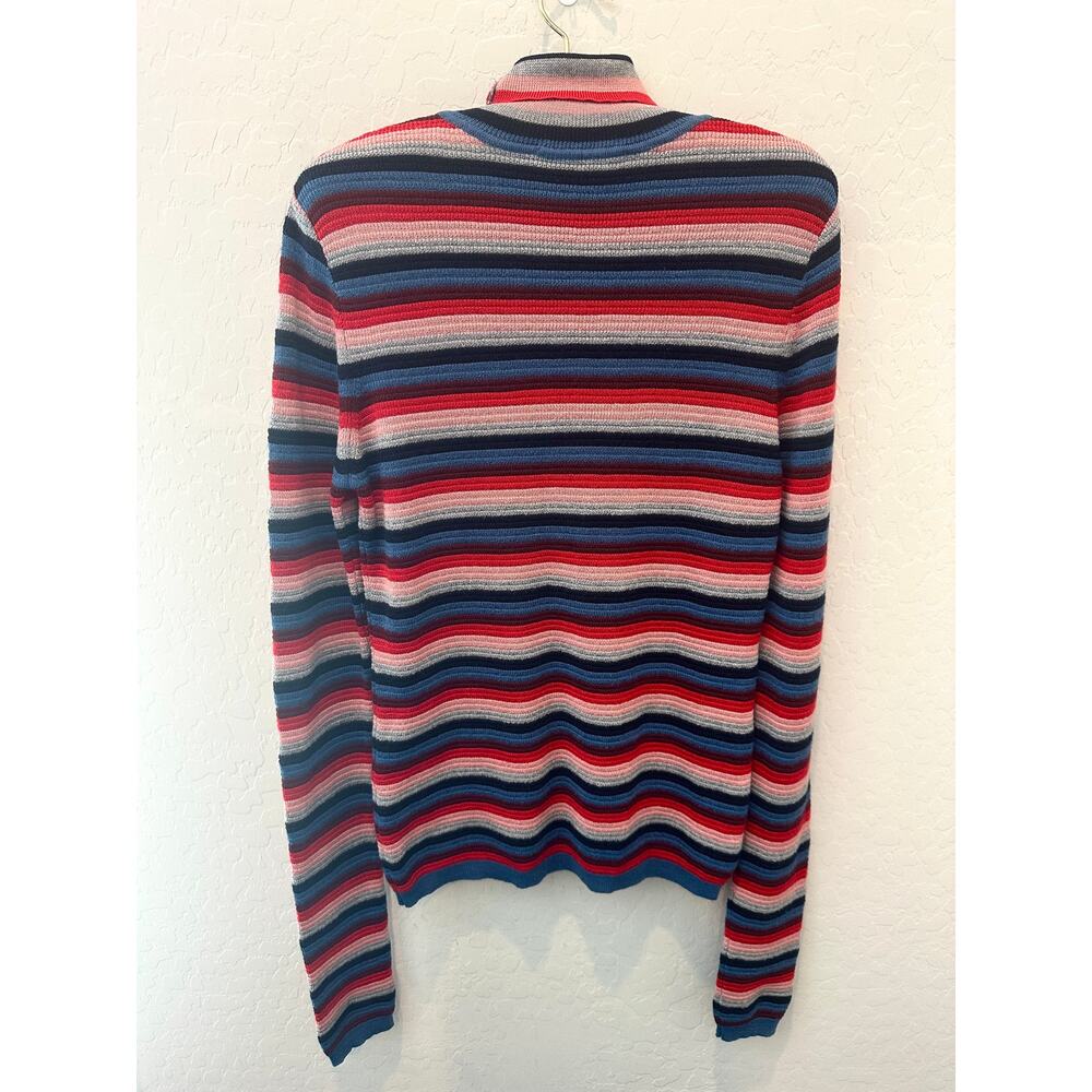 M.I.H JEANS Moonie Polo Sweater Merino Wool Blend Striped Turtleneck | Small - Picture 5 of 7